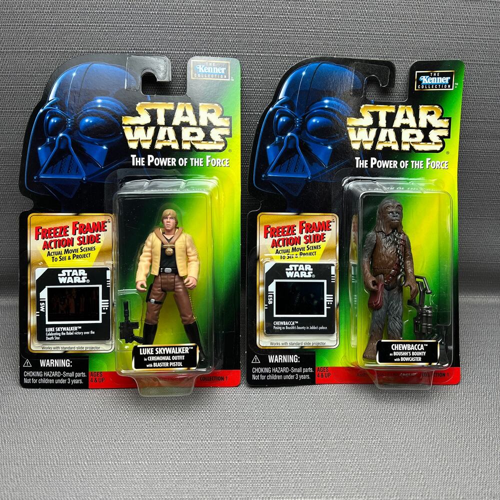 Kenner 1997/1998 Star Wars The Power o/t Force Luke Skywalker & Chewbacca